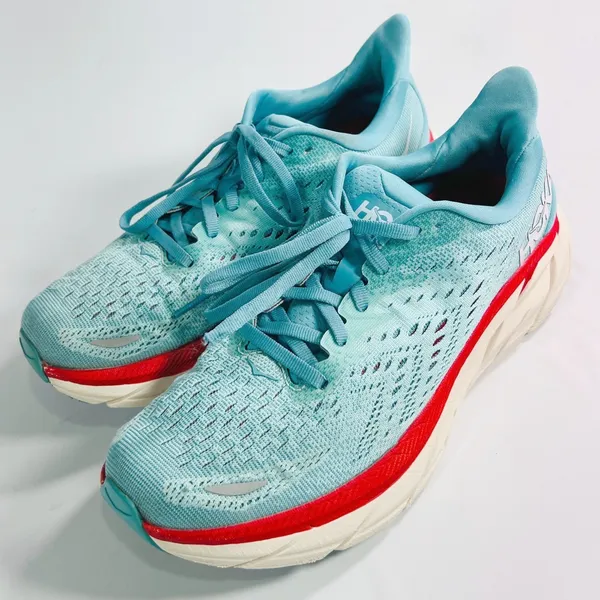 Hoka Women's Clifton 8 Aquarelle Eggshell Blue Running Shoes 1119394-AEBL Sz 7.5 - Image 4