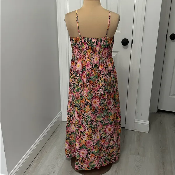 H&M Smocked Floral Cotton Dress - Image 2