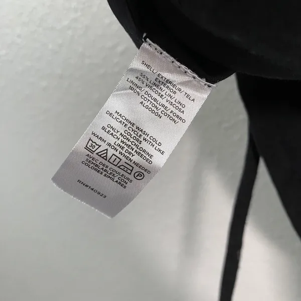 NTW Loft Black Vest Medium Linen Blend Minimalist Tie Back Classic Versatile - Image 4