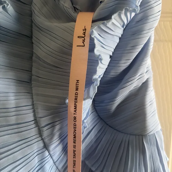 NWT Lulus Magdalene Powder Blue Pleated Asymmetrical Maxi Dress Size XL - Image 8