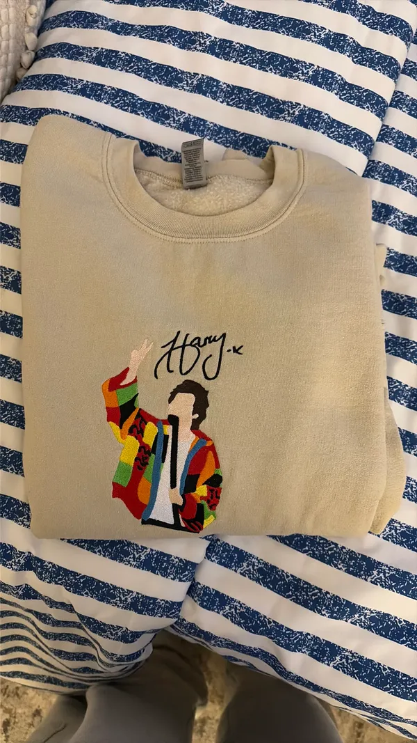 Harry styles stitch sweatshirt Tan Size L - Image 2