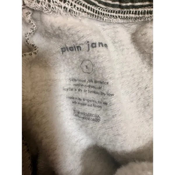 Plain Jane Women Sage Green Striped Modal Fleece Lounge Set Top & Joggers Small - Image 3