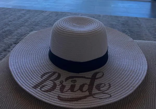 White Bride Straw Hat - Image 2