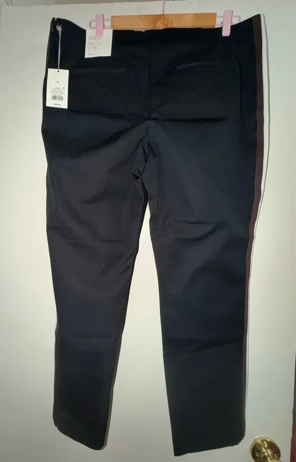 A New Day Skinny Ankle Pants Womens Size 18 R Black - Brown & White Stripe Nwts - Image 4