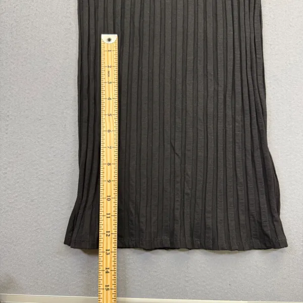 Reformation Black Ribbed Cutout Mock Neck Maxi Dress Size Medium M Long Slv‎ - Image 7