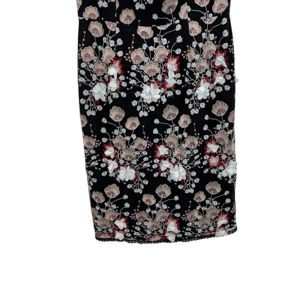 Dress‎ the Population Tara Floral Embroidered Black Multi Dress Size Large - Image 6