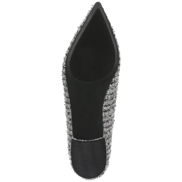 On 34th Womens Millee Embellished Bow Pointed-Toe Flats Silver Tweed Gray 5.5M - Image 9