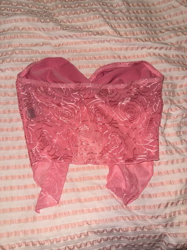 Pink rose tube top Size M - Image 2