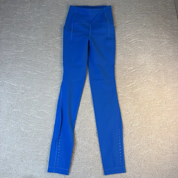 Women's Lululemon Size 0 Swift Speed High Rise Tight 28" Pockets Blue Athletic - Image 2
