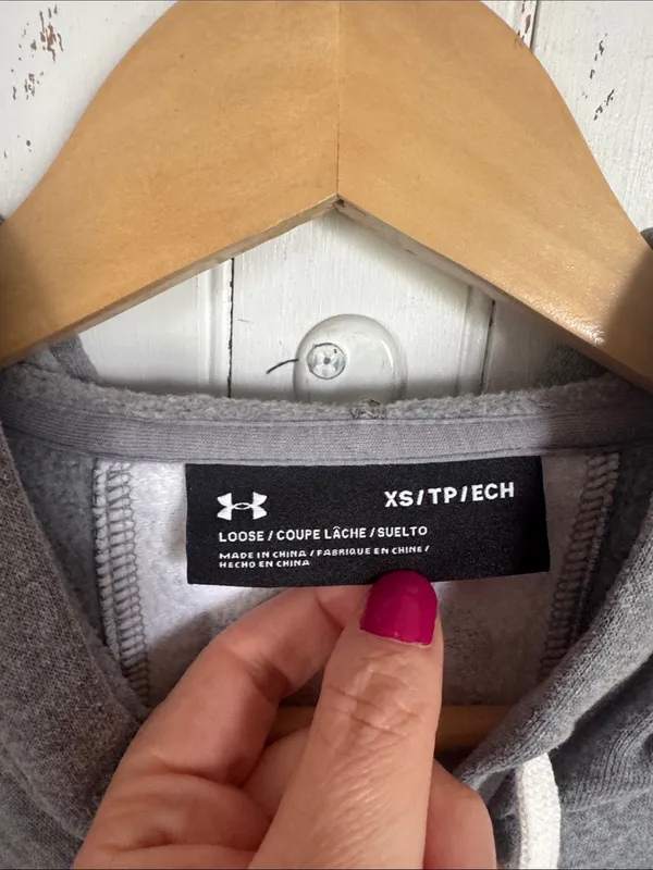 Under Armour Zip Up Hoodie Grey Size XS - Image 5