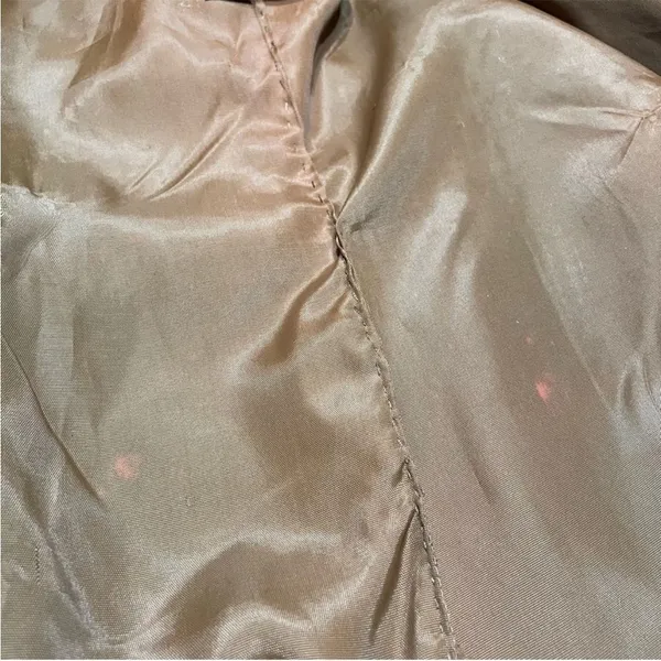 Vintage 70s Suede Leather Belted Mini‎ Trench Jacket Brown 9/10 - Image 4