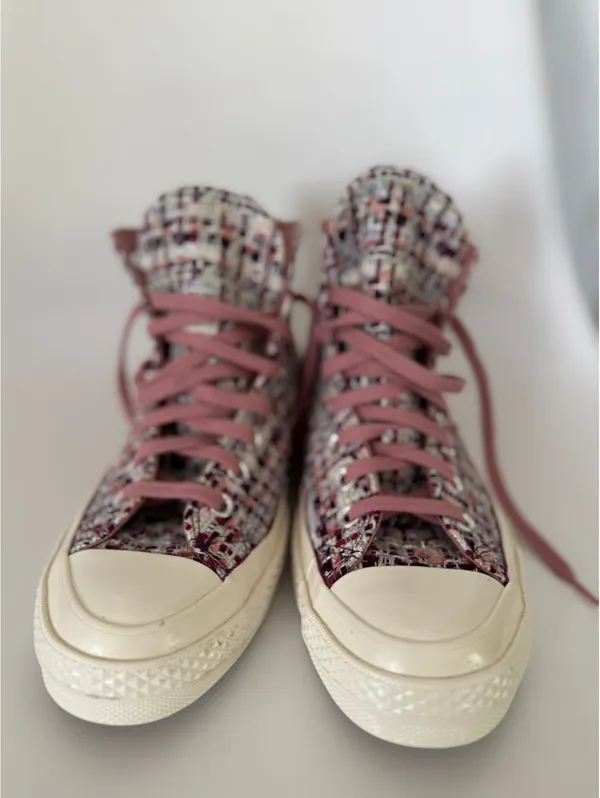 Converse Chuck Taylor All Star high top tweed sneakers pink - Image 5