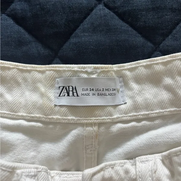 Zara White Jean Shorts - Image 3