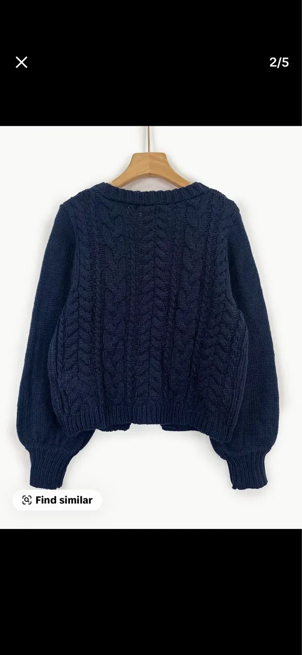 Navy Cardigan Blue Size M - Image 3