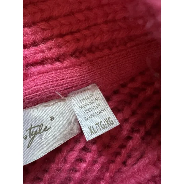 RD Style Women Size XL Chunky Knit Cardigan Sweater‎ Button Cotton Blend Cottage - Image 9