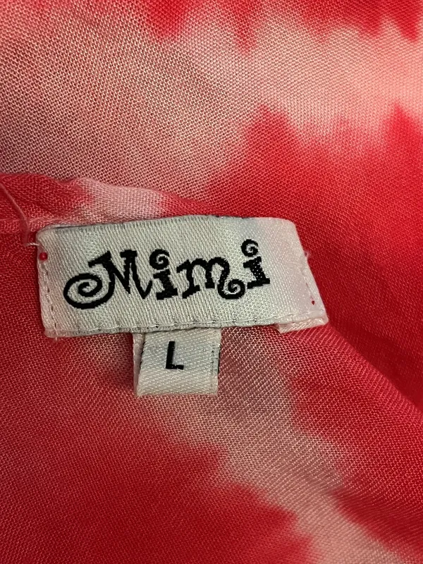 Mimi Shirt Womens Large Red White Tie Dye Cami Tassel Fringe Handkerchief Boho - Image 8