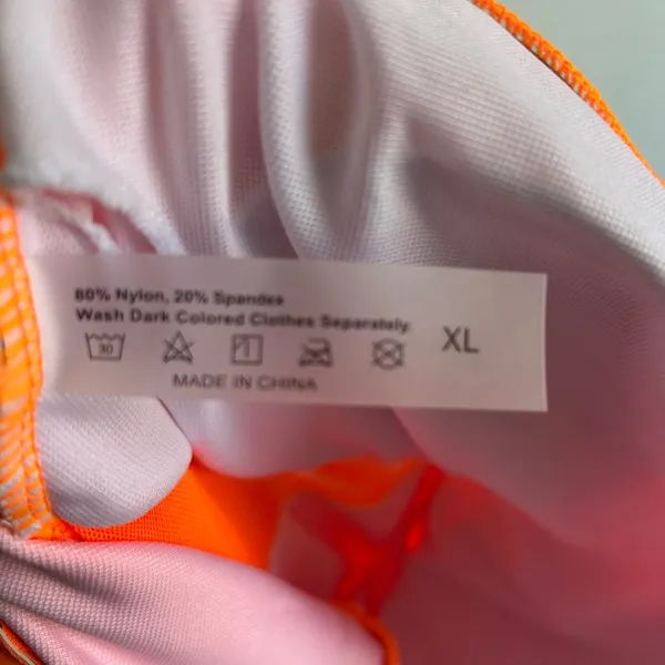 Vibrant Orange One Piece Swimsuit Size XL - Image 4