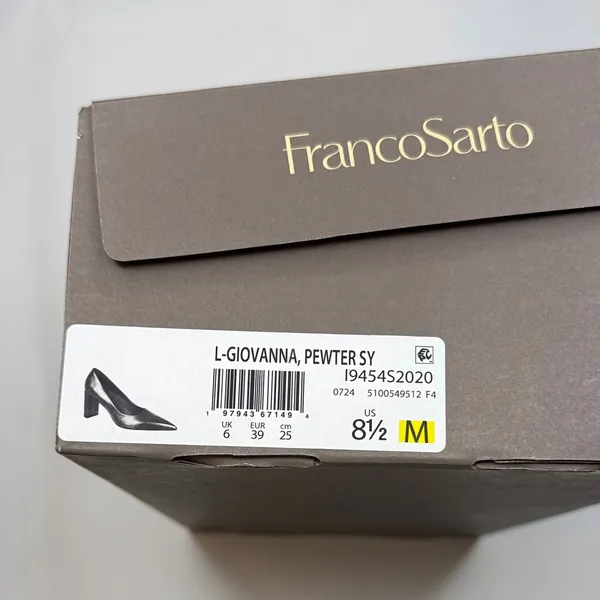 Franco Sarto Giovanna Pump- Pewter Metallic Faux Leather- Size 8.5M - Image 4