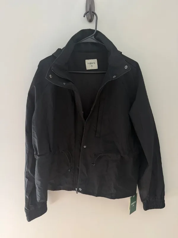 NWT Halara Black Mesh Lined Drawstring Utility Jacket XL - Image 3