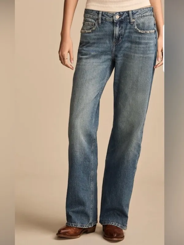 Lucky Brand Baggy Mid Rise Curvy Wide Leg 28L NEW - Image 3