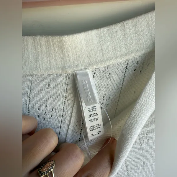 SKIMS White Sweater Knit Lounge Pants NWOT sz S - Image 6