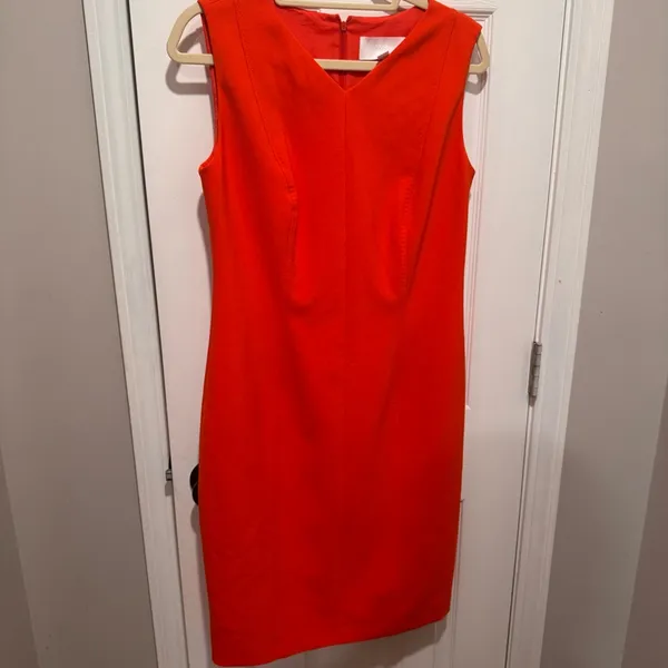 Boss Vibrant Orange Midi Dress - Image 3