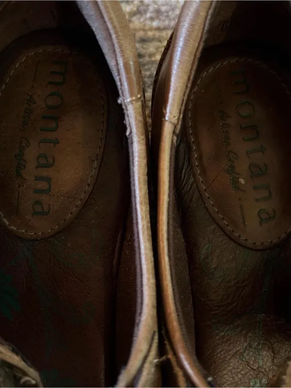 Montana West Montana Tan Brown Leather Mary Jane Flats with Adjustable Strap Sz 9 - Image 7