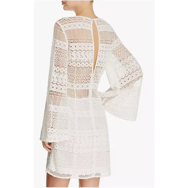 NWT Rebecca Minkoff White Lace 100% Cotton Grin Dress Sz‎ 2 Bridal Open Back - Image 3