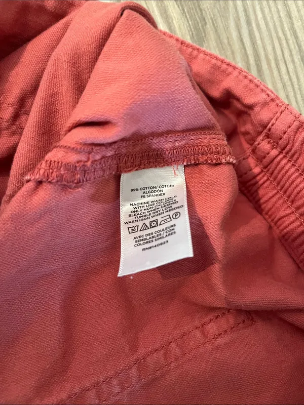 LOFT Cotton Cargo Utility Drawstring Shorts (Sz 14) Clay Salmon Coral - Image 6