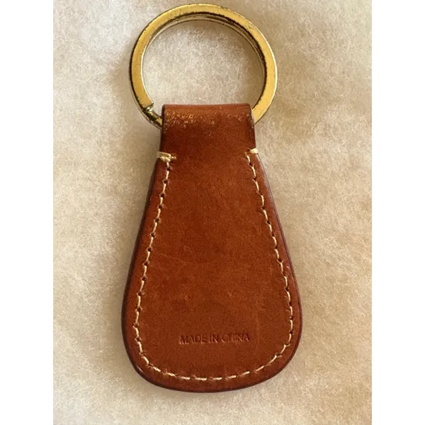 Dooney & Bourke Brown Gold Leather Keychain Ring Charm One Size - Image 2