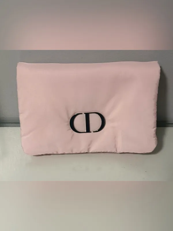 Dior Pale Pink CD Logo Pouch with Silver Emblem - Image 7