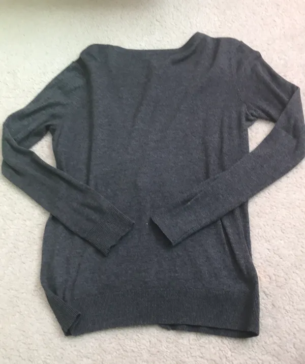 Grey Button Up Long Sleeve Cardigan - Image 2