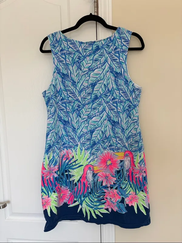 Lilly Pulitzer Harper Shift, Bennett Blue large toucan - Image 8