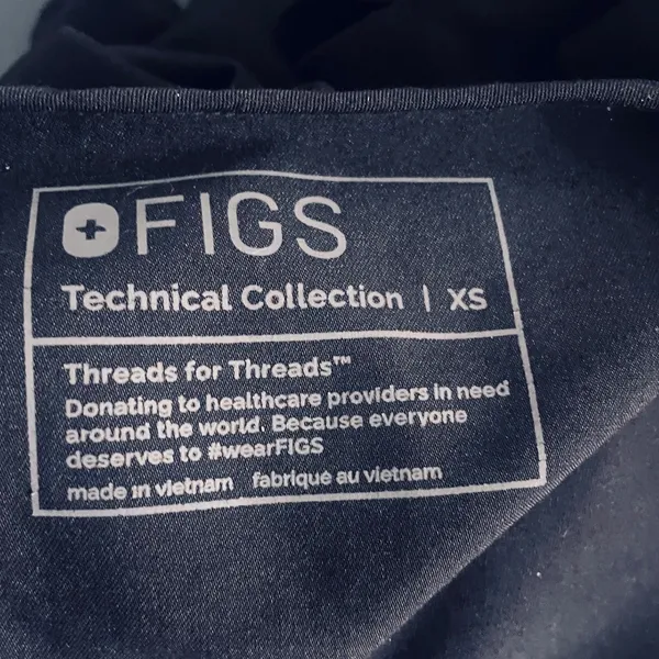 FIGS Technical Collection Womens XS Black V-Neck Short Sleeve Scrub Top FW1000 - Image 6