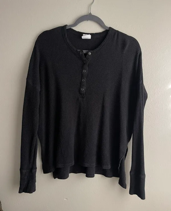 Aerie Offline by waffle knit long sleeve henley - Image 3