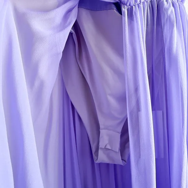 Retrofete Ina Silk Chiffon Maxi Dress Wisteria NWT Medium Wedding Guest Gala - Image 9