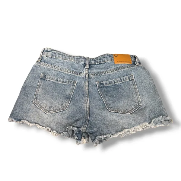 Austin Landing Denim Shorts Cutoff Frayed Western Filigree Buckle Boho Festival - Image 4