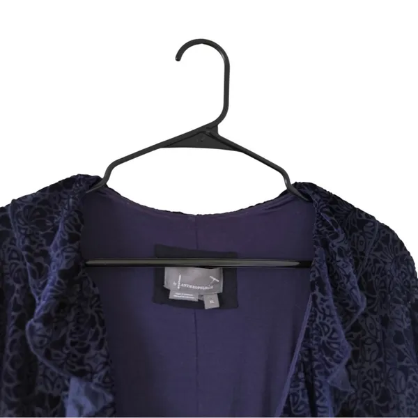 By Anthropologie Velvet Ruched Maxi Dress Navy - Image 3