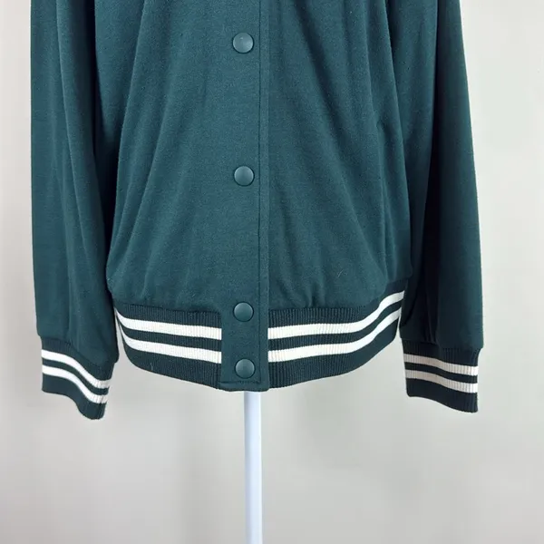 Lou & Grey Women's Forest Green Varsity Jacket Size‎ Medium - Image 5