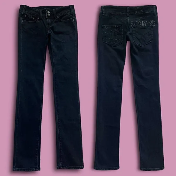 BIK BOK Black Bling cigarette Style Ankle Jeans Sues Boutique Sz M, 10 Long - Image 3