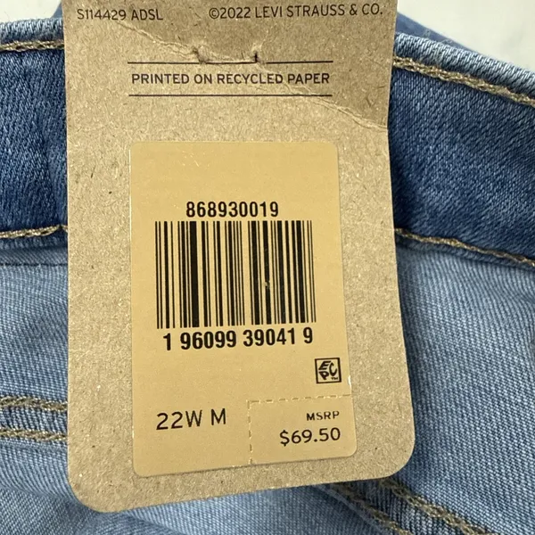 Levi's 725 Women's Bootcut Jeans Blue Plus Size 22W High Rise Hypersoft Stretchy - Image 16