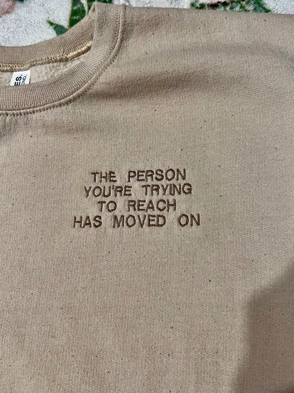 Embroidered Sweatshirt Tan - Image 2