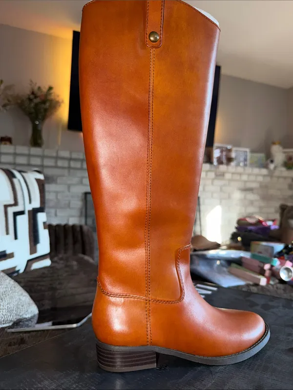 INC Fawne Leather Knee‎ High Boots cognac Brown Size 5.5 - Image 6