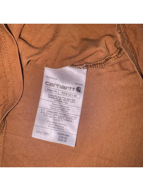 Carhartt Woman’s 2X 20-22W Loose Fit Long Sleeve Pocket T-Shirt Brown 106121BRN - Image 5