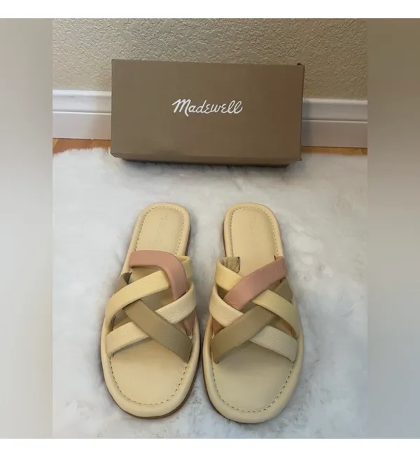 Madewell The Leeandra Slide Sandal Women’s Leather Strappy Cloudlift - Image 2