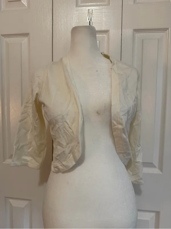 Hobbs Vintage Carrie Bolero Ivory Size Medium White - Image 3