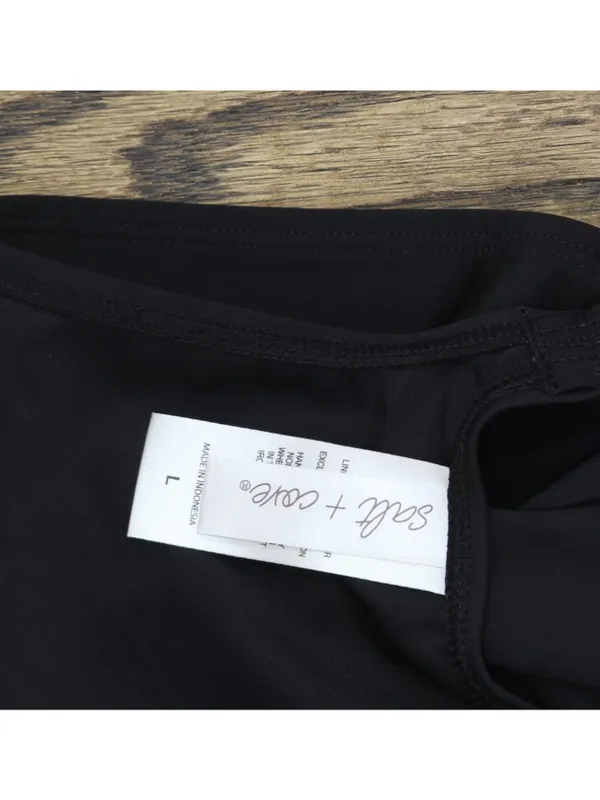 NWT Salt + Cove Juniors Studded Cropped Tankini Swim Top 807033 Black L - Image 3