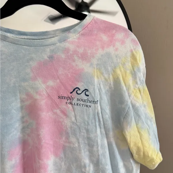 Simply Southern Pastel Tie-Dye Tee in Pink, Blue & Yellow - Image 2