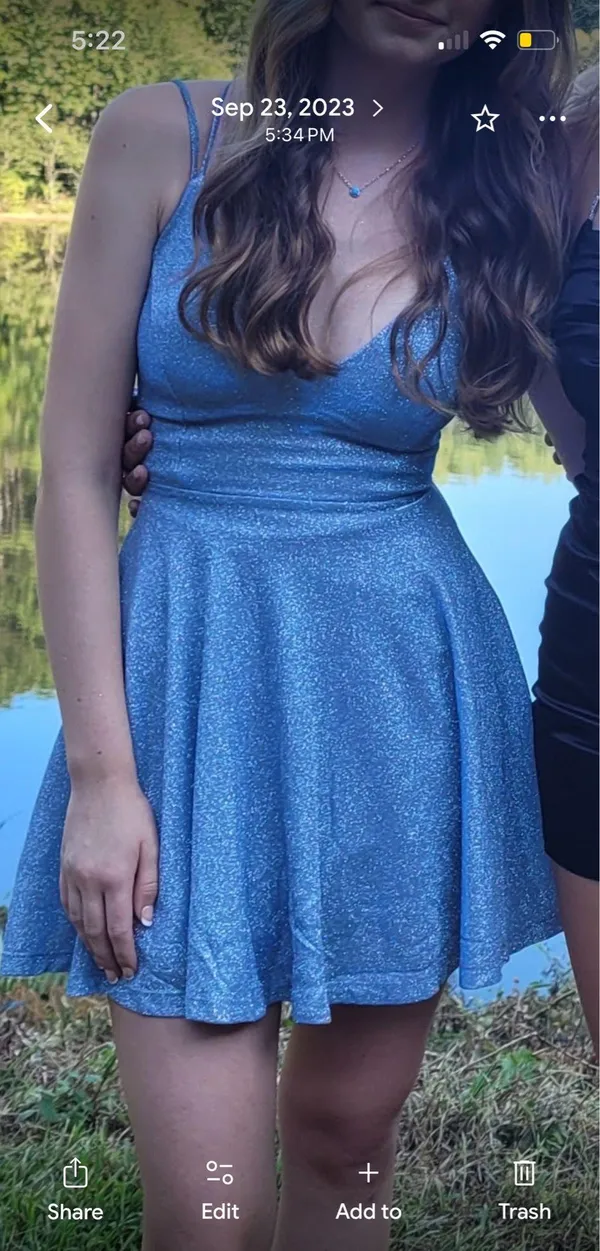 Light Blue Windsor Glitter Dress - Image 2