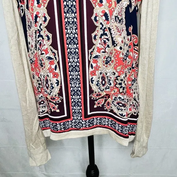 Stitch Fix MARKET & SPRUCE Lightweight Knit Top Envelope Back Paisley Size M - Image 3